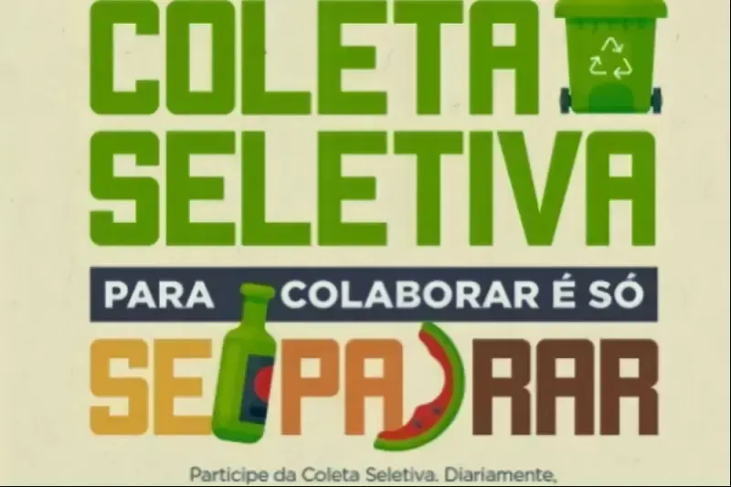 Imagem de compartilhamento para o artigo Separe seu lixo: quarta-feira tem coleta seletiva em Chapadão do Sul da MS Todo dia